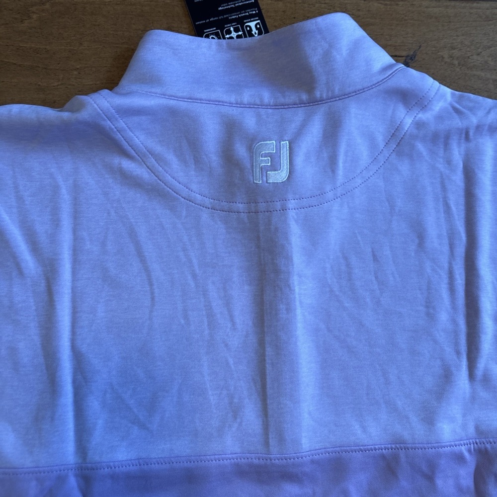 FootJoy FJ Mens Golf Vest Sz XL Lavender Heather Yoke 1/2 Zip Vest Pullover NEW - Picture 5 of 7
